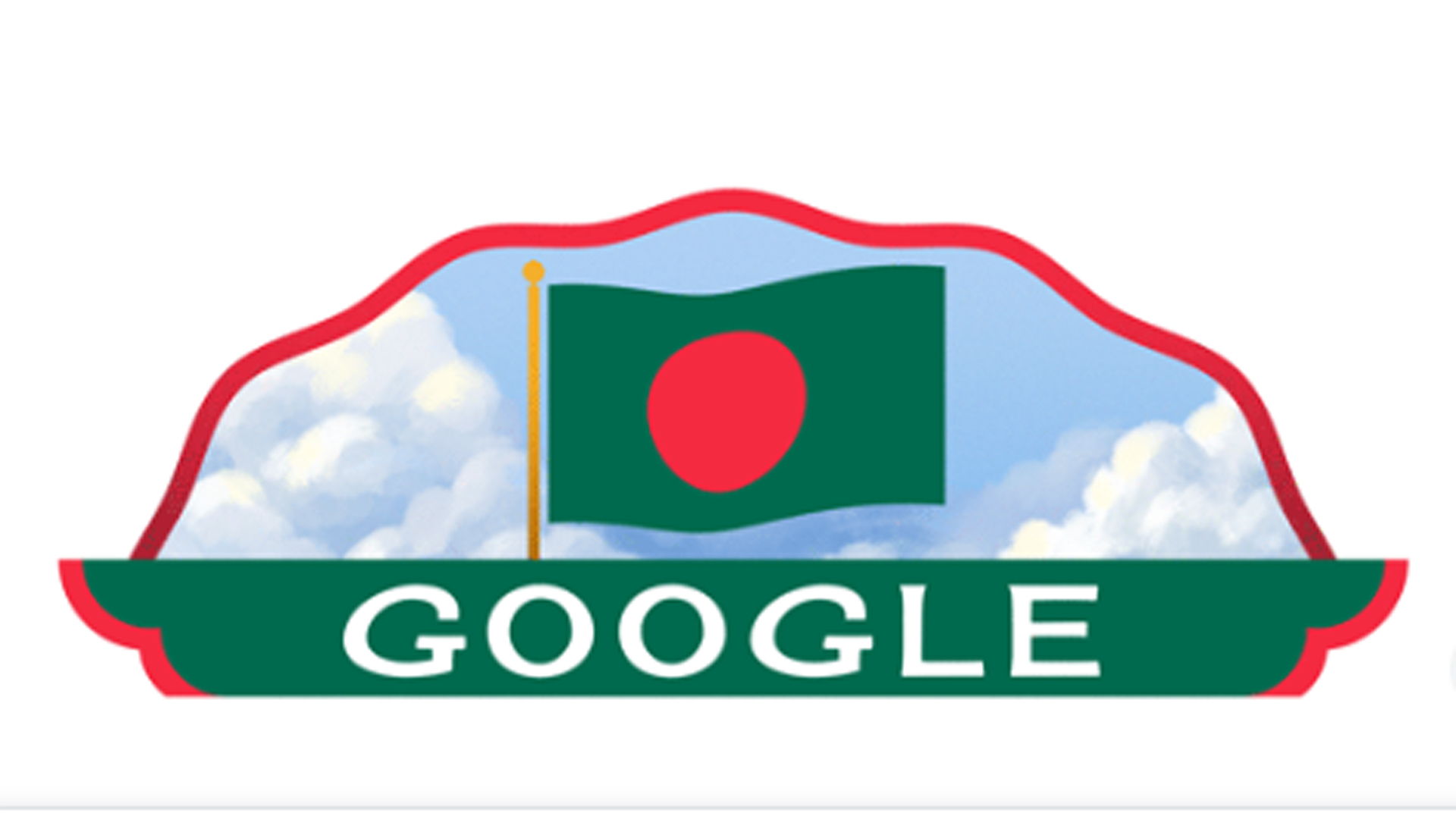 স্বাধীনতা দিবসে গুগল ডুডলে বাংলাদেশের জাতীয় পতাকা